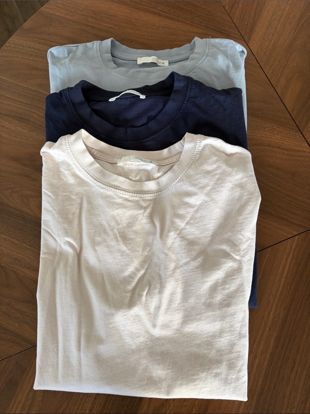 Zara Kids Short Sleeve Tee Trio - White, Navy & Light Blue